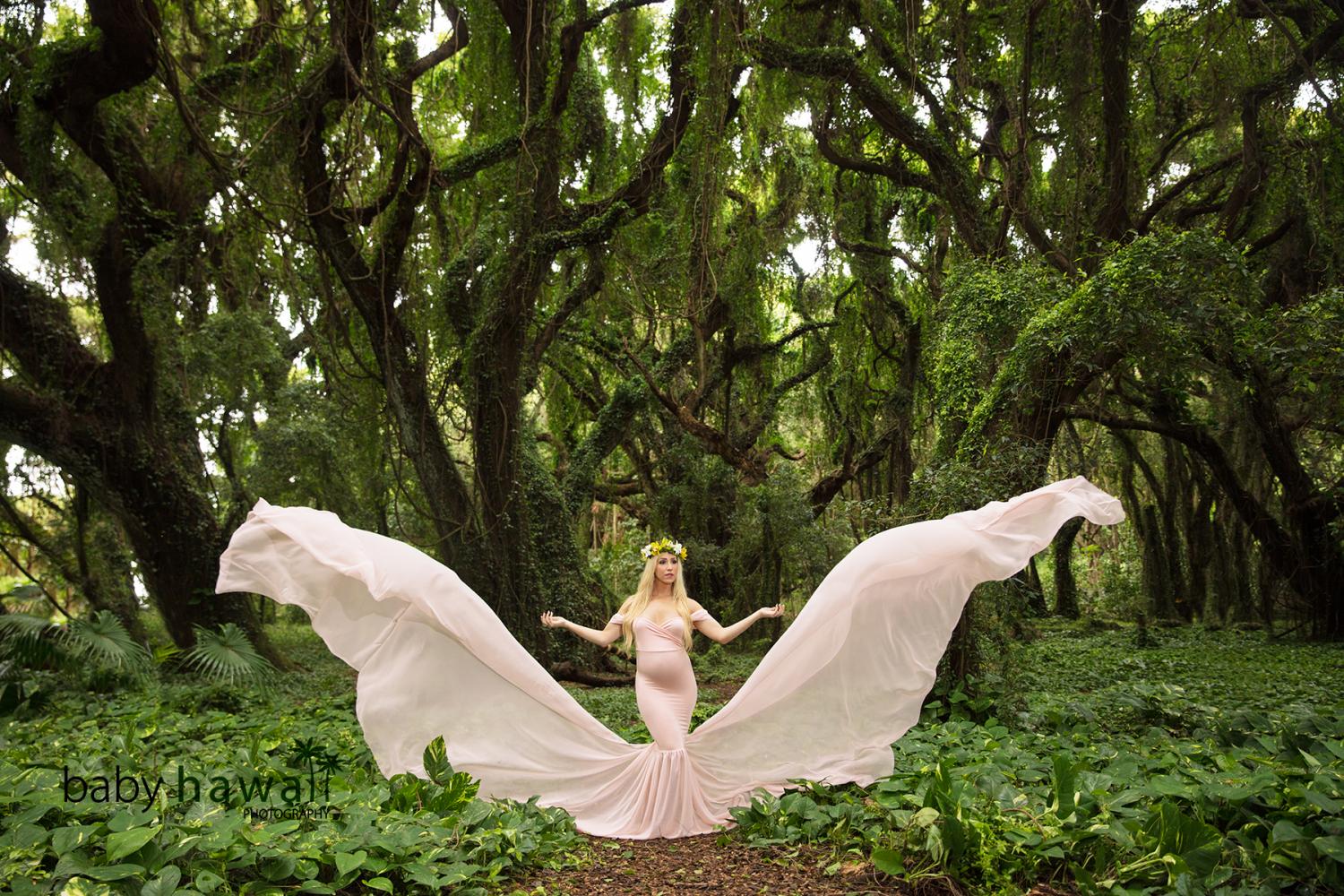 Maui Maternity Photography, magical forest
